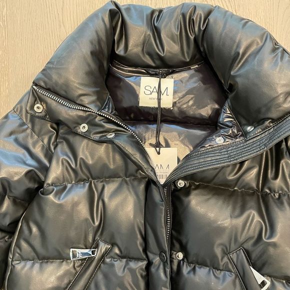 SAM. BNWT Vegan Leather Isabel Jacket Puffer Med - Picture 5 of 5